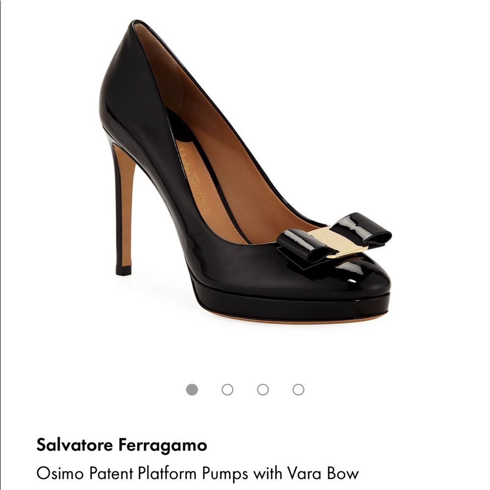 Osimo Patent Platform Pumps with Vara Bow size 8.5